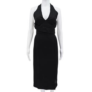 Nicholas Ponti Halter Sheath Cutout Dress Black 10 New